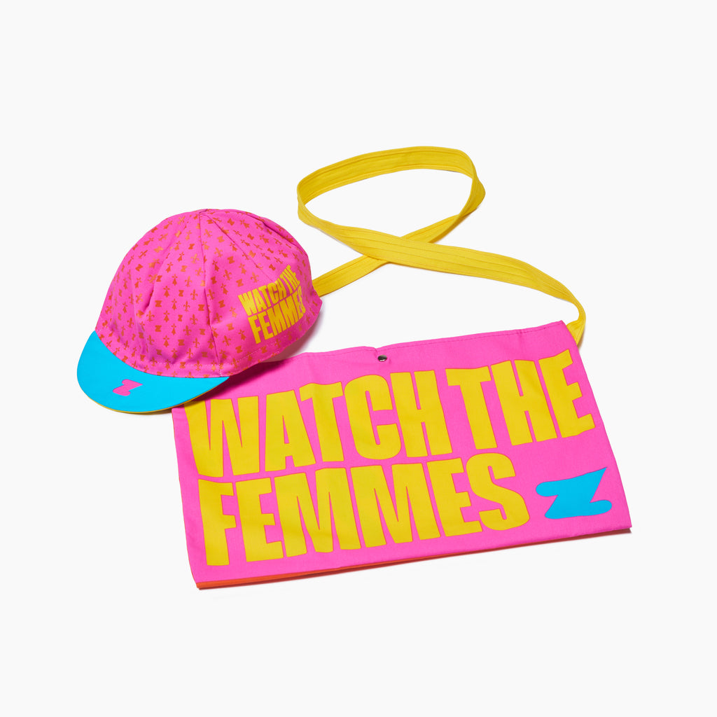 Watch The Femmes 2025 Cycling Cap and Musette Zwift