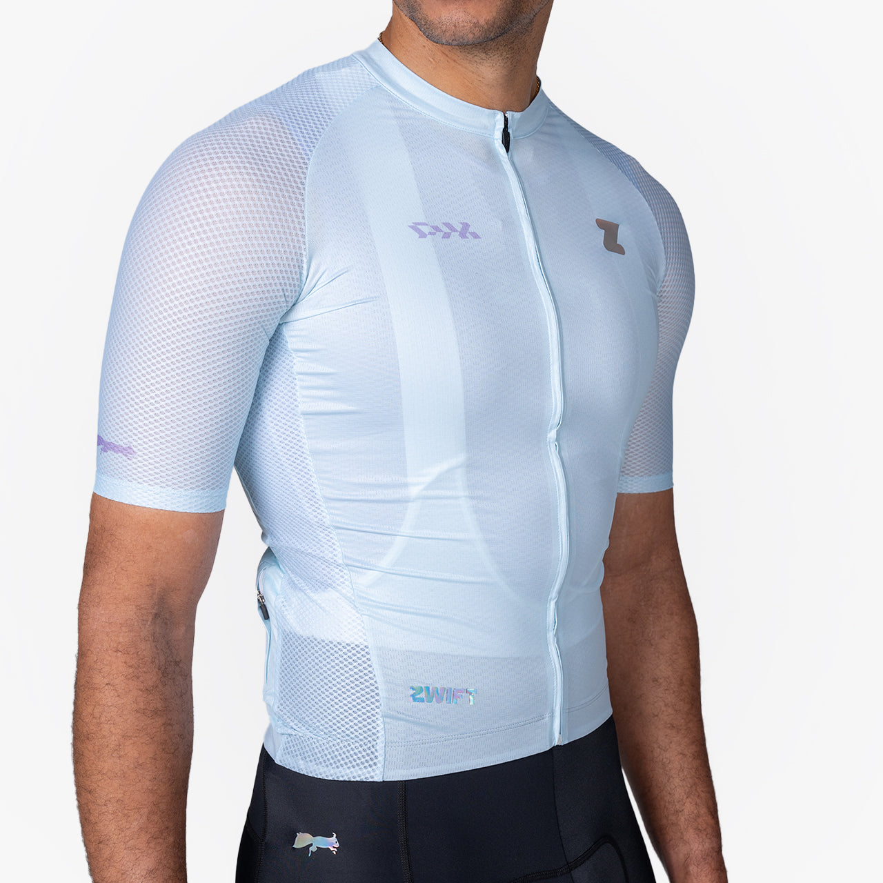 men's frost blue cycling jersey – Zwift Watopia Essentials x Pedal Mafia