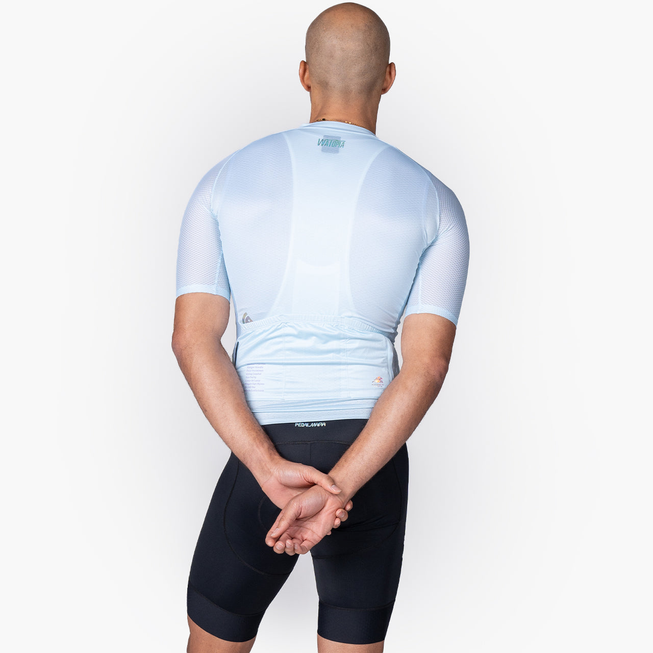 men's frost blue cycling jersey – Zwift Watopia Essentials x Pedal Mafia