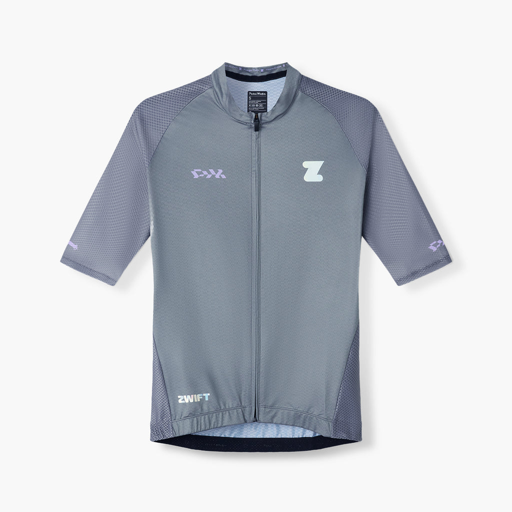 men's slate grey cycling jersey – Zwift Watopia Essentials x Pedal Mafia